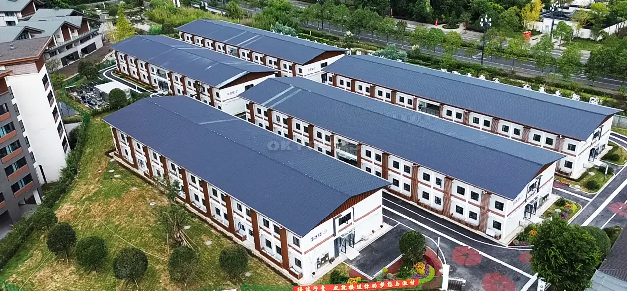 Paquete Plano Desmontable Prefabricado Casa de Contenedores Escuela Escuela de Contenedores Desmontable en Paquete Plano Prefabricada