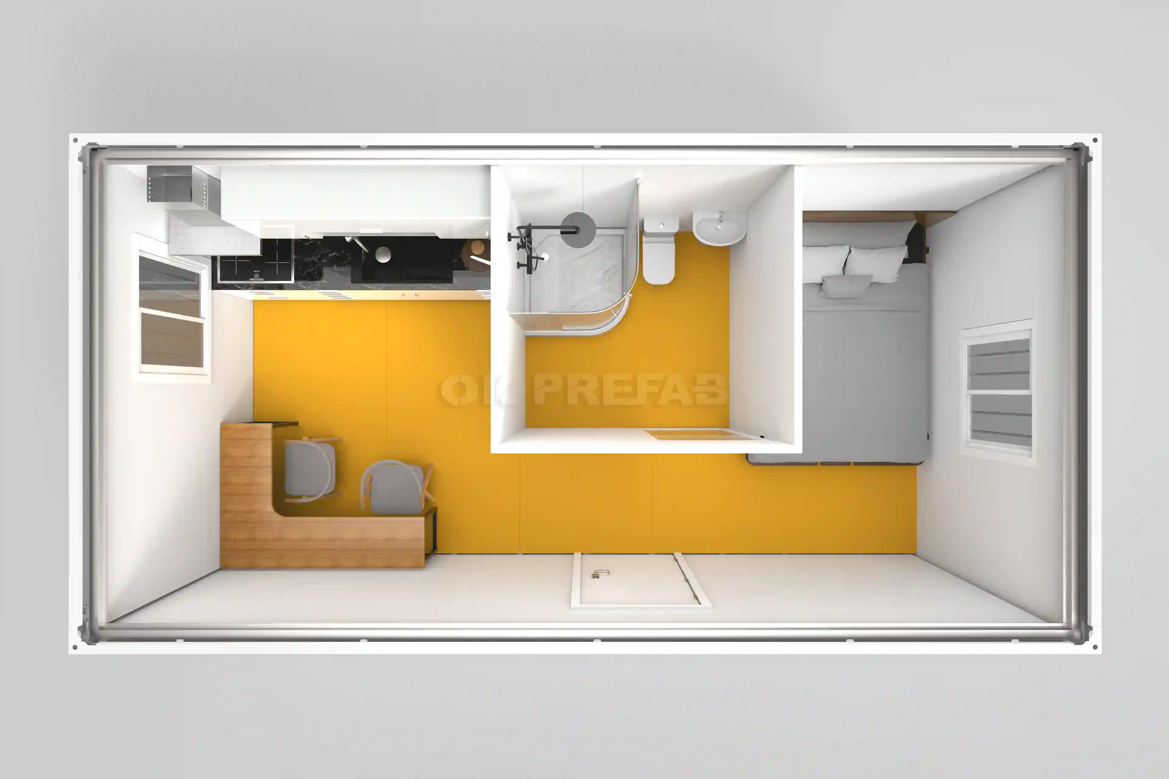ok prefab container house factory manufacturer for home living shop office