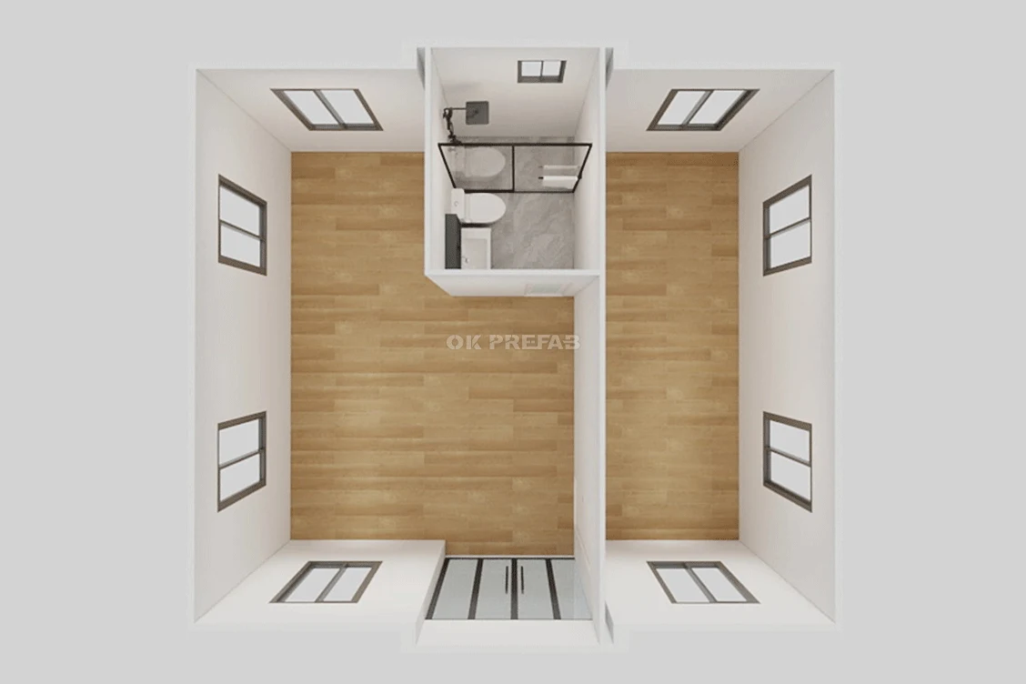 ok prefab house container expandable folding ADU shop living luxury villa-20ft-1bedroom