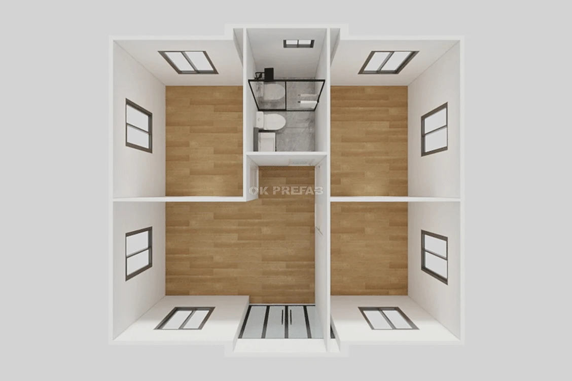 ok prefab house container expandable folding ADU shop living luxury villa-20ft-3bedroom