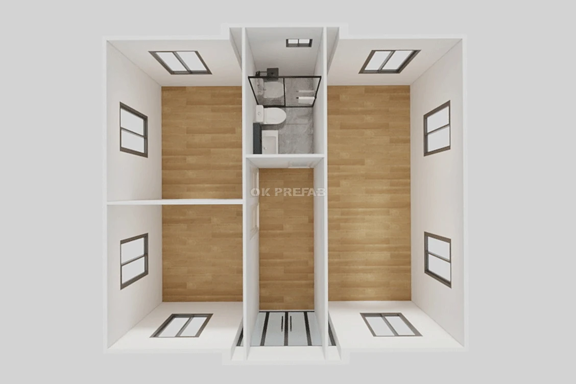 ok prefab house container expandable folding ADU shop living luxury villa-20ft-3bedroom