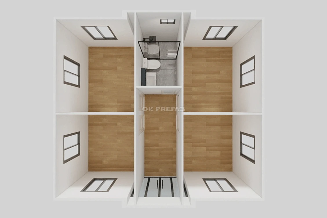 ok prefab house container expandable folding ADU shop living luxury villa-20ft-4bedroom
